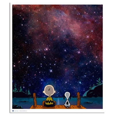 Arte de dibujos animados en lienzo de edición limitada numerado Peanuts "The Night's Sky" Foto 1 de 2