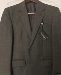 Abrigo Deportivo Lauren Ralph Lauren 38 Gris Regular Marrón Lana 2 Botones Hombres Nuevo Con Etiquetas Defecto - Imagen 1 de 7