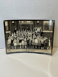 Girl Reserves Group Photo On Building Steps Marked For Publication 1920s - Picture 1 of 12