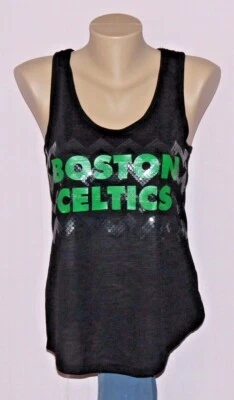 Boston Celtics Womens Make That Move Sequin Tank Top T-Shirt - NBA Majestic - Image 1 of 3