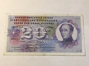 Note Banknote Switzerland 20 Francs 1970 (115-7/A2-5 - Picture 1 of 2