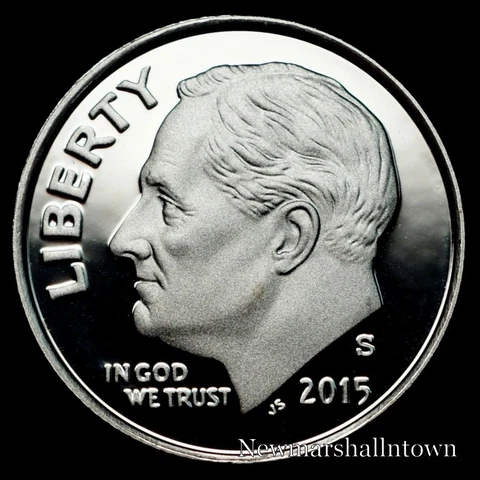 2015 S  Roosevelt Silver Proof Dime ~ Coin from Original U.S. Mint Proof Set Cover