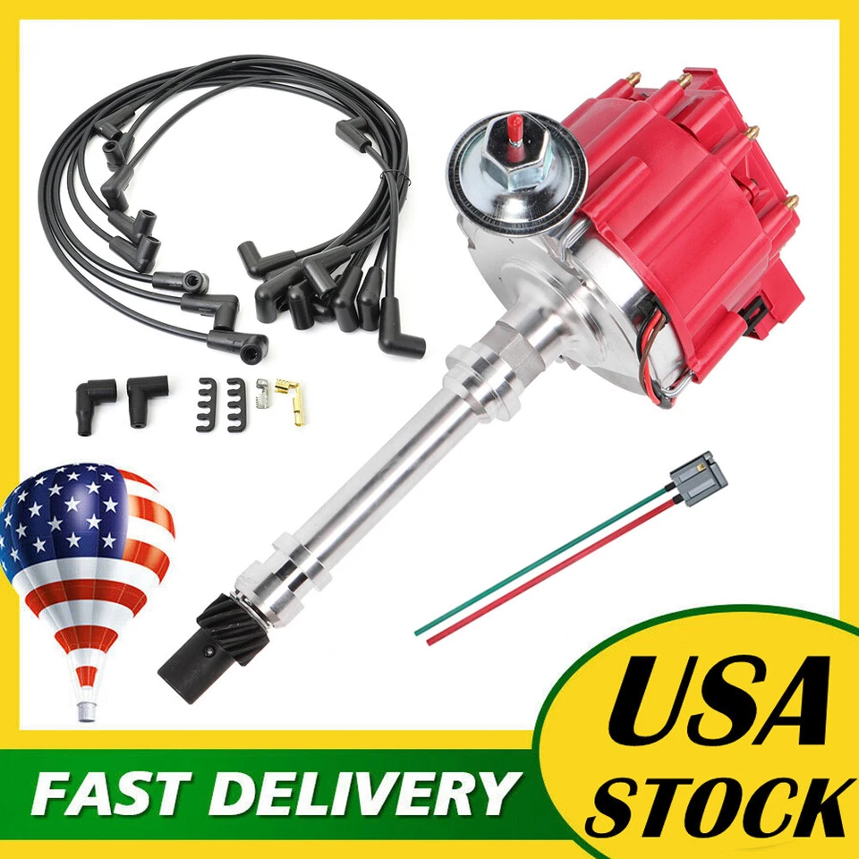 GM08 HEI Distributor &Wire &Pigtail for Chevy 350 454 SBC BBC w/65K Volt 9000RPM - Image 1 of 4