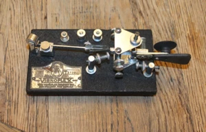 Vintage Vibroplex Telegraph Keyer S/N137382 Morse Code - Zdjęcie 1 z 6