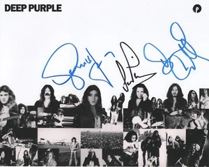 Deep Purple REAL hand SIGNED 8x10" Photo #2 COA by Glenn Hughes Coverdale Paice - Picture 1 of 1