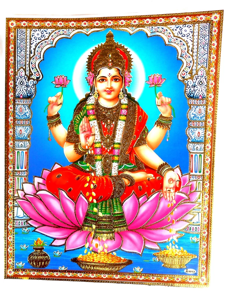 BILD LAXMI Lakshmi Hinduismus Prägedruck INDIEN Poster Vorlage Tattoo (196 - Bild 1 von 1
