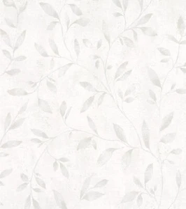 Papel pintado no tejido Marburg 32632 metálico blanco gris hojas elegantes florales - Imagen 1 de 2