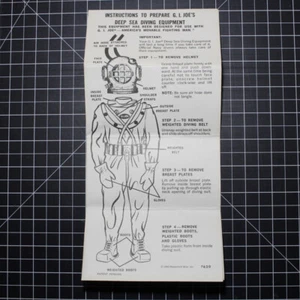 1965 GI Joe DEEP SEA DIVER INSTRUCTIONS by Hasbro Scarce Cardstock ORIGINAL - Picture 1 of 4