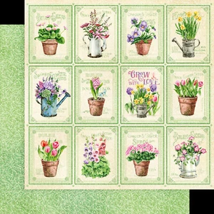 Graphic45 FLOWER CHILD (1 PC) 12x12 Scrapbooking Paper SPRING GARDEN FLOWERS - Picture 1 of 2