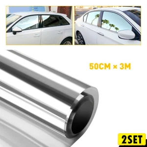 2X Car Uncut Roll Mirror Window Film Privacy Tint Sun UV Reflective Heat Control - Picture 1 of 12