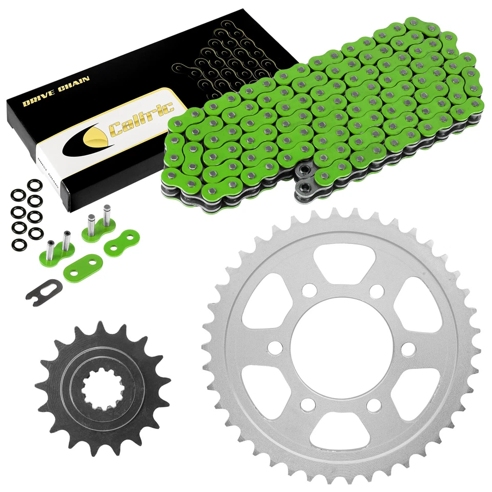 Kit de cadena de transmisión y piñones de junta tórica verde para Kawasaki ZR1200 ZRX1200R 2001-2006 Foto 1 de 4