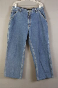 Carhartt Mens Jeans 36 Dungaree Fit Wide Leg Carpenter Hemmed to 27'' - Picture 1 of 6