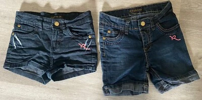 Pantalones Cortos Rocawear Niñas-Niños Azul Denim Talla 6 Bordados Abotonados. 2 pares Foto 1 de 4