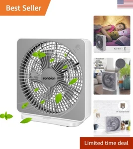 Portable Box Fan with Three Speeds - Strong Wind, Quiet Operation - 10 Inch - Picture 1 of 9