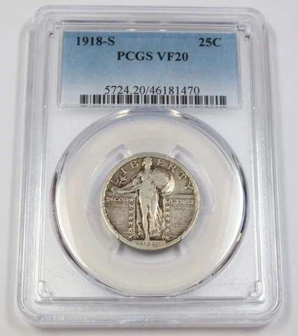 1918 S PCGS VF20 | Standing Liberty Quarter - 25c US Coin #42240A Cover