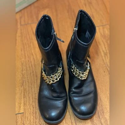 Sam and Libby Botas Negras con Cadenas Doradas Talla 8.5 Foto 1 de 4