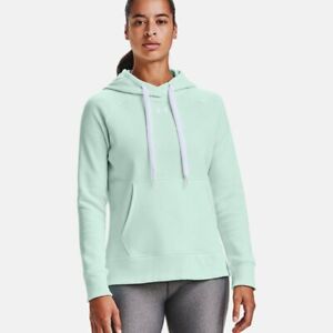 Under Armour Women's Coldgear Fleece Hoodie Size 1X Mint Green Aqua Sweatshirt