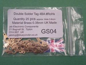 25 Stück 2 Punkt Doppelende 4BA Lötanhänger sauber Messing Stärke = 0,38 mm 5 g GS04 - Bild 1 von 5
