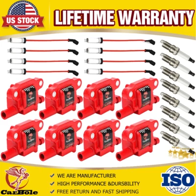 8XIgnition Coil +Spark Plug+Wire For 07-13 Chevy GMC Silverado/Sierra 1500 UF413 - Image 1 of 4