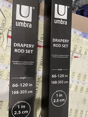 2X Umbra 245976-889 Cappa varilla telescópica, 1", 66-120", plata pulida Foto 1 de 4