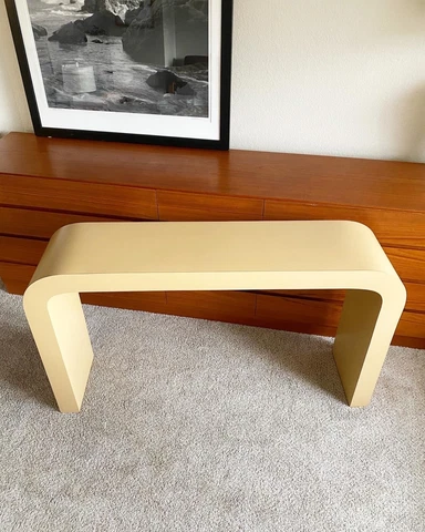 1980s VINTAGE waterfall console table OR desk Midcentury Modern Springer Style Cover