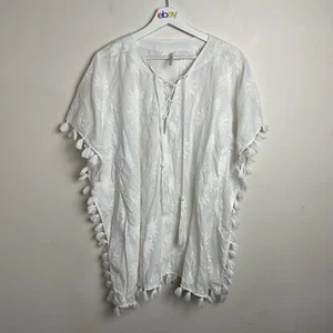 Seafolly Dress Size Small White Coverup Beach Mini Sleeveless Cotton - Picture 1 of 14