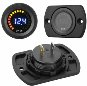 Marine 12V Motorcycle-Car LED Digital Voltmeter Display With Mounting Bracket - Picture 1 of 6