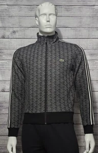 Neu Lacoste Herren normale Passform Paris Monogramm schwarz durchgehender Reißverschluss Sweatshirt Größe Small - Bild 1 von 9