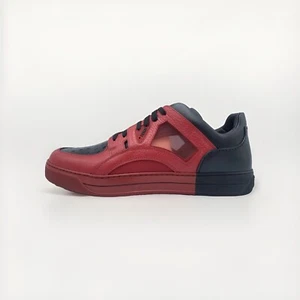 $900 Fendi Leather Black and Red Sneakers size US 14, EU 47 Made in Italy - Picture 1 of 8