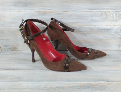 Cesare Paciotti Women's Shoes With Heels And With A Strap Brown Suede Casual - Imagem 1 de 4