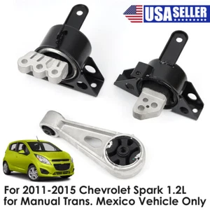 3X Engine Motor & Trans Mount for 2011-2015 Chevrolet Spark, 2018-2021 Beat 1.2L - Foto 1 di 12