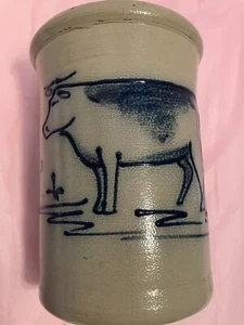 Ahorn City Topf mit Salzglasur Kuh Design 6-3/4" x 5" Utensilienhalter 1998 "D" - Bild 1 von 9
