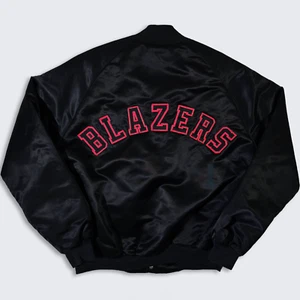 Portland Trail Blazers Vintage 80s Chalk Line Satin Bomber Jacket - NBA Coat - Picture 1 of 8