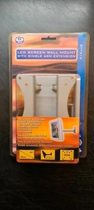 NEW B-TECH BT7512 10-23" LCD TV SINGLE ARM TILT SWIVEL WALL MOUNT, CHROME FINISH - Picture 1 of 2