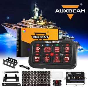 Auxbeam RA80 8 Gang RGB Switch Panel Automatic Dimmable for Boat Marine Lights - Picture 1 of 12