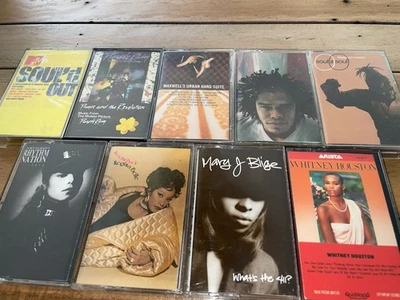 Maxwell 9 tape lot Whitney Houston Regina Belle Mary J. Blige Embrya Prince 411 - Image 1 of 4