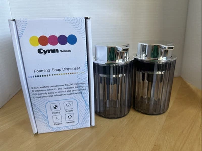 Juego de 2 dispensadores de jabón espumoso de encimera para humo y cromo Cynn Select Nuevo en caja Foto 1 de 4