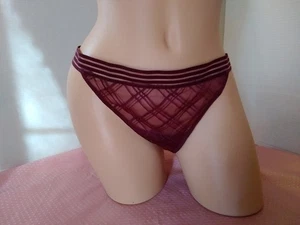 NEW Adore Me Thong Lace Panties Sheer Panty String Dark Purple XL - Picture 1 of 6