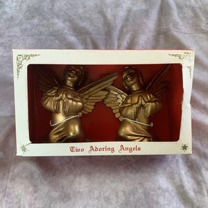 Vtg ARA Plastics Star Plastics Two Adoring Angels British Hong Kong Christmas - Picture 1 of 16