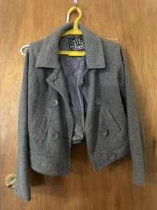 Last kiss Waste pea coat. Size L(  Buttons Needs To Be Sown Tighter - Picture 1 of 7