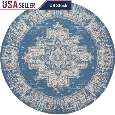 Alfombra redonda 8 pies polipropileno fácil cuidado medallón interior duradera elegante nueva Foto 1 de 4