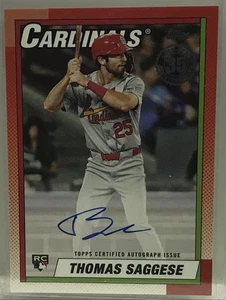 ***** THOMAS SAGGESE - 2025 TOPPS SERIES 2  - 35th ANNIV. 1990 - AUTO ***** - Picture 1 of 2