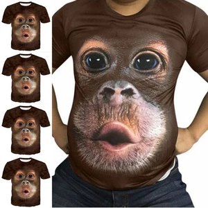 T-Shirt Tops Fitness Graphic Tee L~3XL Polyester Round Neck Short Sleeve - Picture 1 of 20