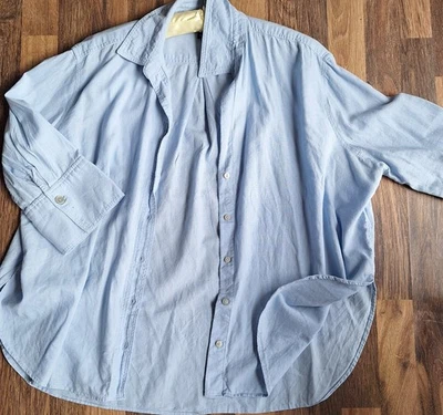 NEW LOOK blue COTTON/LINEN oversized SHIRT size 14-16(bust 120-124cm) - Image 1 of 4