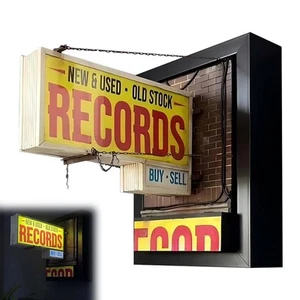 Lámpara de pared retro para tienda de discos - Letrero de carpa de vinilo vintage - Decoración de tienda de música con - Imagen 1 de 11