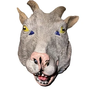 Seasons Goat Mask Latex Pink Nose Teeth Yellow Eyes Cosplay Costume Creepy - Picture 1 of 12