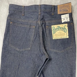 Vintage JC Penney Jean Men 30x33 Blue Plain Pockets Straight Denim Deadstock Raw - Picture 1 of 12