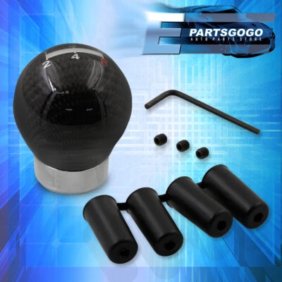Universal M8 M10 M12 Light Weight Round Ball Solid Shifter Shift Knob Carbon CF Foto 1 de 3