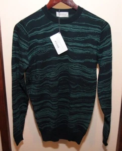 NEW NWT John Smedley Bedrock Jacquard Pullover Crew Neck Marble Orion Green Smal - Picture 1 of 3