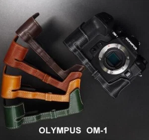 Funda protectora de cuero genuino con media cámara para cámara digital Olympus OM-1 - Imagen 1 de 28